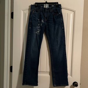 Ariat Men's Indigo Straight-Leg Jeans with Distress